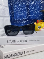 GLIMPSE SUNGLASSES 558348 IN BLACK ACETATE GOLD EMBOSSED LOGO