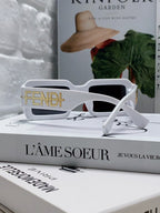 EMBOSSED LOGO DIAGONAL RECTANGULAR SUNGLASSES 563312 IN ACETATE