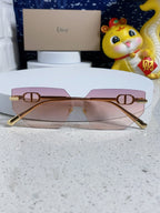 MONTAIGNE SUNGLASS 563191 IN GOLD METAL PINK SMOKE LENSES