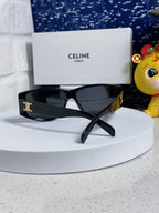 TRIOMPHE SUNGLASS 533220 IN BLACK ACETATE GOLD LOGO