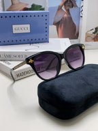 BEE EMBELLISHED BUTTERFLY FRAME SUNGLASSES 570242 IN ACETATE