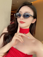 TRIOMPHE SUNGLASSES 573247 IN METAL GRADIENT SMOKE LENSES