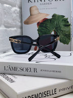 TRIOMPHE SUNGLASSES  573252 IN BLACK ACETATE METAL LOGO