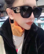 SQUARE FRAME SUNGLASSES 573303 IN ACETATE EMBOSSED LOGO