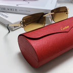 C DE RECTANGULAR RIMLESS FRAME SUNGLASSES  575769 IN METAL