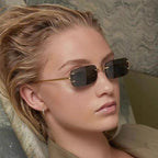 SIGNATURE C DE RECTANGULAR FRAME SUNGLASSES 575776 IN METAL