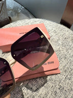 LOGO SQUARE SUNGLASSES 512015 IN WHITE ACETATE