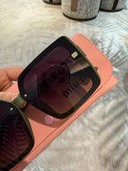 LOGO SQUARE SUNGLASSES 512017 IN GREEN ACETATE