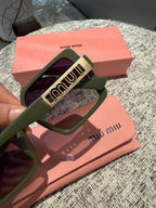 LOGO SQUARE SUNGLASSES 512017 IN GREEN ACETATE