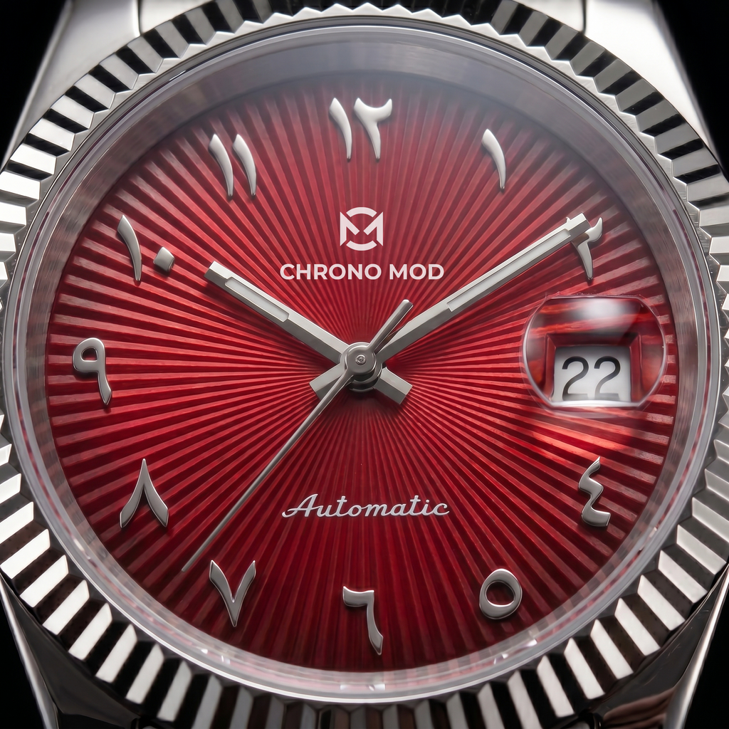 Classic Date – Red Arabic Dial