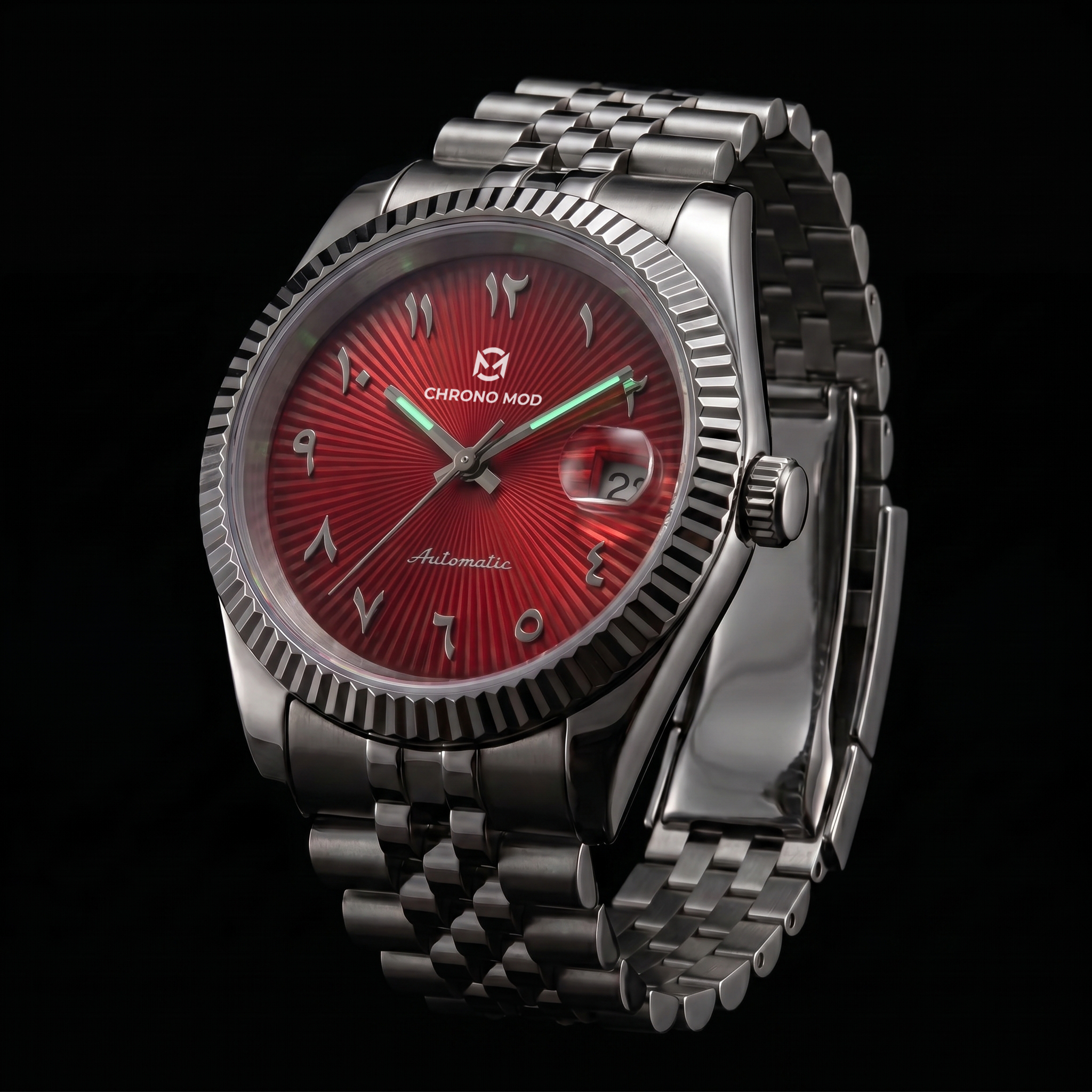 Classic Date – Red Arabic Dial
