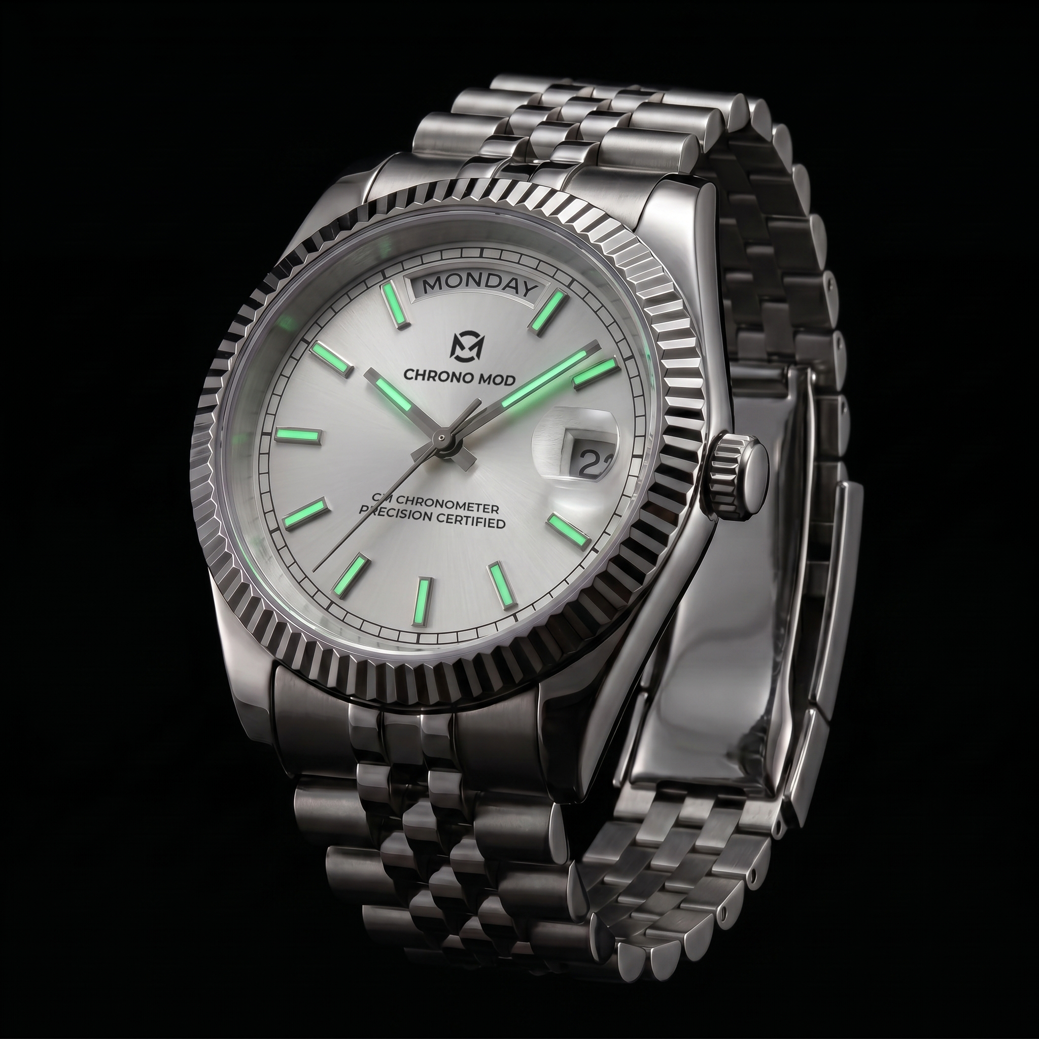 Classic Date – White Day-Date Sunburst